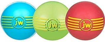 JW Pet Company iSqueak Ball Rubber Dog Toy, Small, Colors Vary (3 Pack)