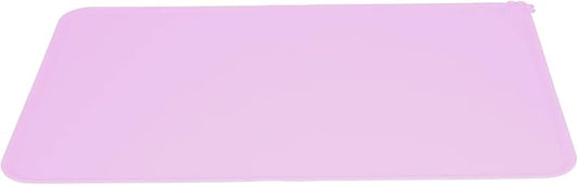 Silicone Non Slip Pet Feeding Bowl Mat for Dogs, Leakproof Dog Placemat for Food and Water, 11.8x18.9in Pet Supplies (Pink)