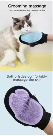 Double Sided Pet Grooming Glove for Dogs and Cats – Hair Removal & Massage (Lavender)