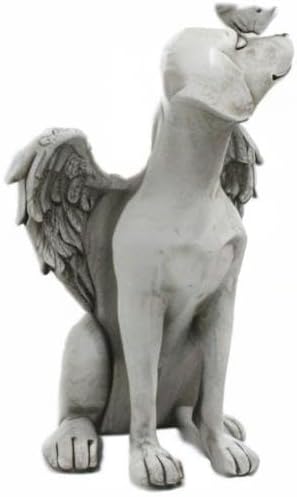 Angel Dog Memorial Statue, Dog Memorial Stones, 8 inch Garden Resin Sleeping Dog Ornament, Dog Passing Away Bereavement Gifts, Pet Loss Gift for Dog, Pets Grave Marker, Tribute Statue