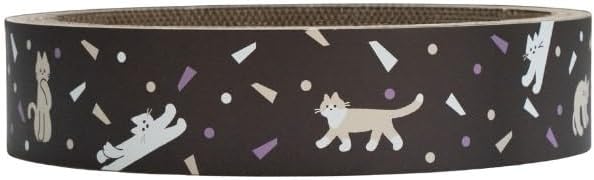 Cat Scratcher Lounge Bed | Durable Recycle Board for Furniture Protection | Cat Scratch Bowl (Meow Black)