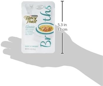 Fancy Feast Purina Lickable Wet Cat Food Broth Topper,Classic with Chicken and Vegetables - 1.4 oz. Pouches,(Pack of 32)