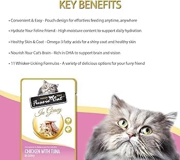 Felicia's Fabulous Finds Wet Food in Gravy 6-Flavor Variety Bundle: 2 Ocean Fish, 2 Tuna/Chicken, 2 Mackerel, 2 Sardine, 2 Chicken & 2 Chick'n/Tuna (12 Pouches Total, 2.47 Oz Each) + Silicone Lid
