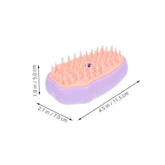 HEMOTON 2pcs Pet Steam Brush for Cats Dogs Self-cleaning Grooming Tool Massage Function Material Bath Brush for Travel Everyday Use