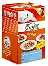 Gourmet Mon Petit Ocean Variety Luxury Wet Cat Food Pouch 6 x 50g (300g) (Pack of 4)