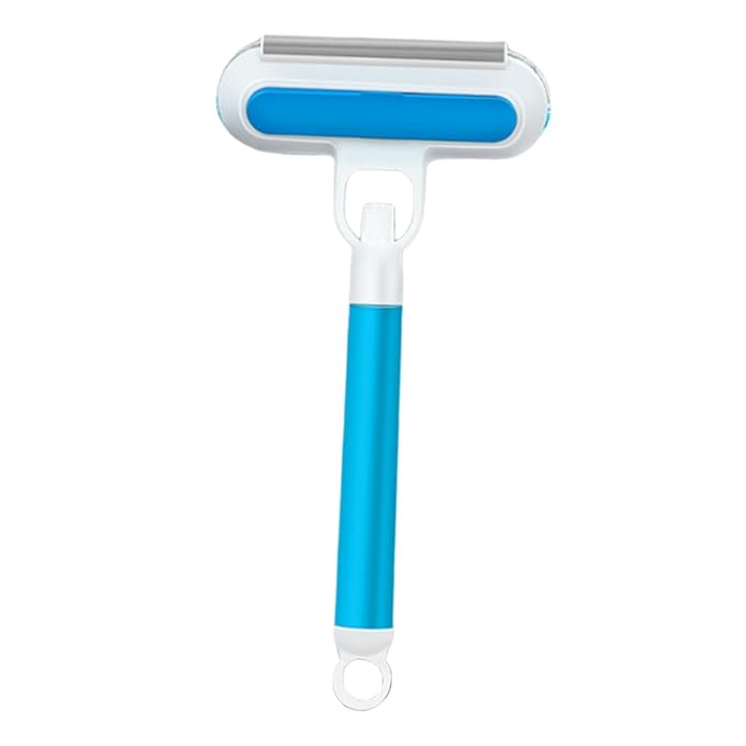 Pet Hair Removal Brush Grooming Portable Washable Pet Grooming Tool Cat Hair Remover for Glass Outdoor Couch Doors, Blue