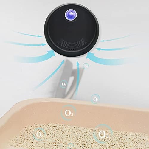 Cat Litter Odor Eliminator Air Purifier Smell Remover Smart USB Rechargeable Pet Odor Remover for Pet Litter Box, Wardrobe, Shoe Box (Black)
