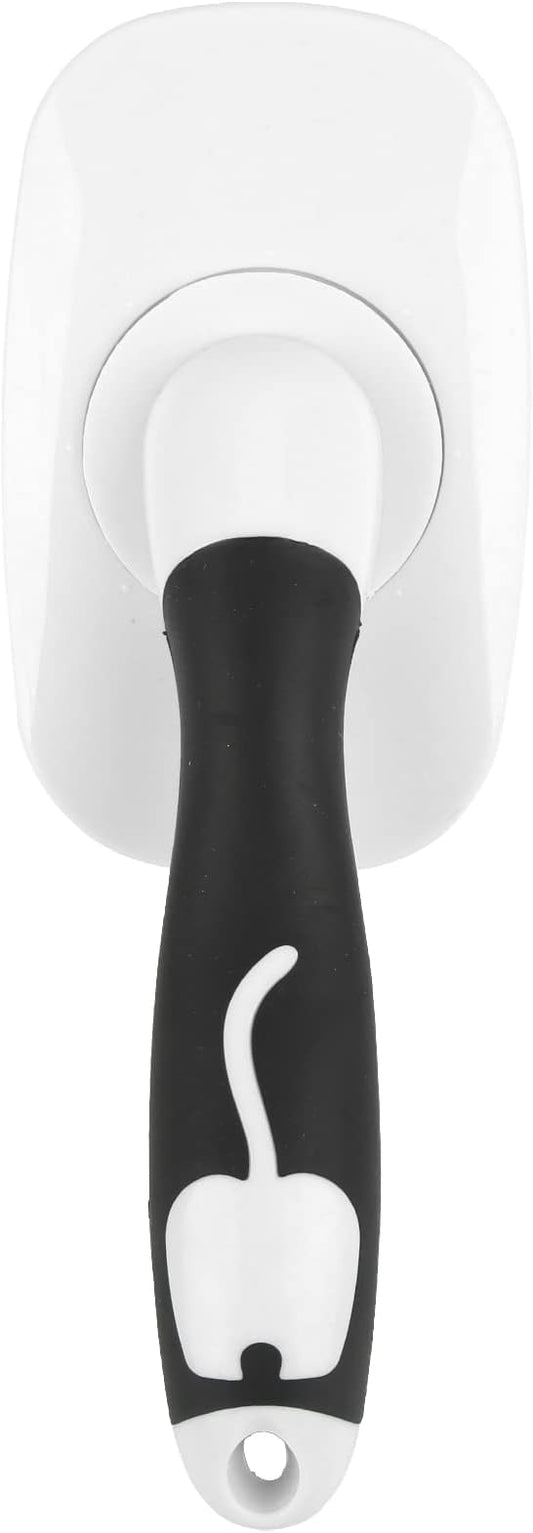 ZJchao Self Cleaning Hair Brush, 360 Degree Rotatable Cat Slicker Comb Cat Brush Dog for Shedding Pet Grooming with Stainless Steel Needle for Kitten Massage Removes Loose Fur (White)