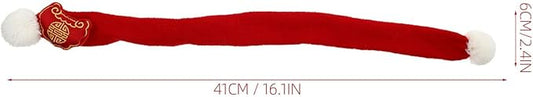 Festive Pet Scarf Cotton New Year Bandana Red M for Dogs and Puppies Chinese Style Holiday Pet Supplies