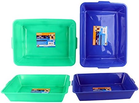 DollarItemDirect Pet Litter Box 18.125 x 13 x 3.5 inches Blue, Green, Case of 24
