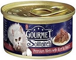 Gourmet Solitaire Cat Food with Beef Tin (85g) (Pack of 6)