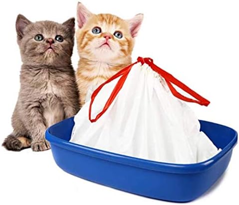 10pcs Cat Litter Box Liners large with Drawstrings Scratch Resistant Bags(36 x 19 inches),Suitable for Home and Office