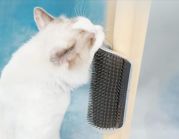 6 Pack Cat Self Groomer with Catnip Pouch Wall Corner Groomers Cat Face Scratcher Pet Grooming Brush Massage Combs for Short Long Haired Cats Fur Pets Dog Kitten Puppy