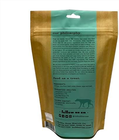Bubba Rose Biscuit Co. - Beef Dog Biscuits - Cheesesteak 6.5 oz. Bag - Allergy Friendly, Wheat, Corn, Soy & Gluten-Free Dog Treats, Made in The USA - 1 Count