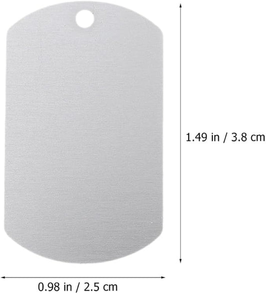 Kichvoe 25pcs Aluminum Dog Tags Blank Engraving Id Tags 38x25mm Silver Metal Pet Supplies for Dogs and Puppies Collar Accessories