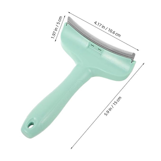 Garneck Pet Deshedding Dematting Comb Large Green with Undercoat Rake for Indoor Cats and Dogs Grooming Supplies