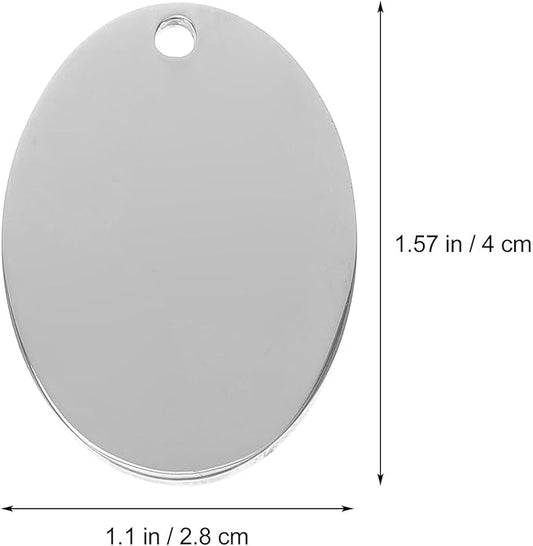 10pcs Stainless Steel Pet Id Tags 43x29mm Metal Collar Accessories for Pets Supplies