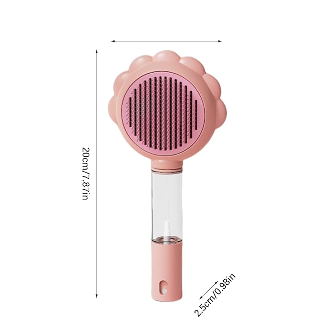 Pet Spray Hair Removal Comb, Dogs and Cats to Remove Tangled and Loose Hair, Self Cleaning Cat Grooming Brush for Massage, Deshedding Dog Brush for Pets Cats Dogs (pink)