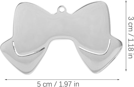 YARNOW 10pcs Stainless Steel Dog Tags Bow Tie Shape Pet Name Tags 50mm Wide Blank Engraving for Dog Collars Pet Supplies