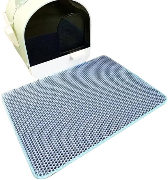 Cat Litter Mat Pet Toilet Waterproof Double Layer Pet Litter Box Mat Nonslip Sand Cat Washable Mat Clean Pad Pet Clean Supplies ,blue,40x50cm