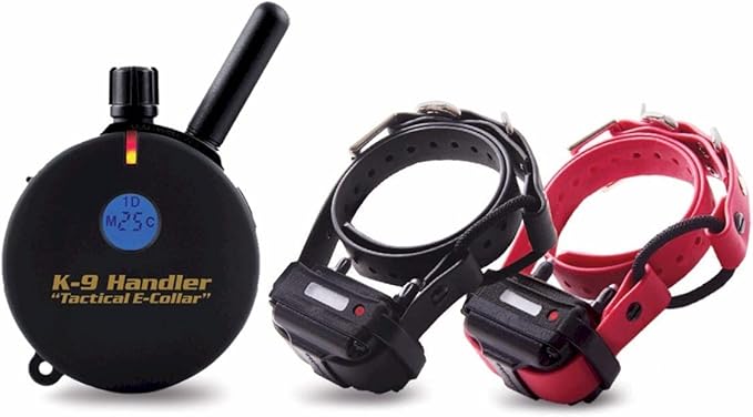 Educator K9-402 Two Dogs K9 Handler Professional E-Collar Training Collar with Remote - Up to 3/4 Mile Range, Waterproof, Rechargeable, 100 Stimulation Levels, Vibration, Tone, 33-Inch Bungee Collar