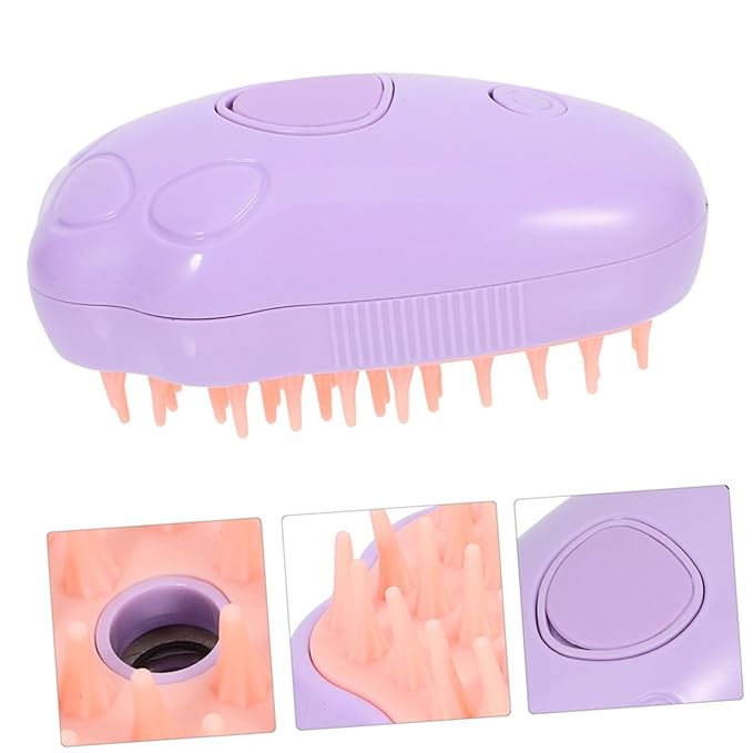 2pcs Steam Cat Grooming Brush Portable Bathing Massage Tool for Dogs and Cats Hair Self-cleaning Design for Pet Owners