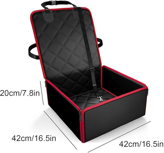 Front Seat Pet Mat for Dodge Charger Sedan 2011-2020, Foldable Portable Dog Carrier Travel Basket Cat Puppy Kitten Cushion Protective Pad Supplies,Red