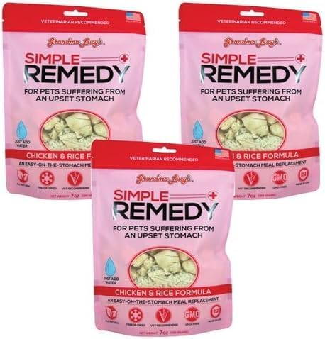 Grandma Lucy’s Simple Replacement Chicken & White Rice – 7 oz (Pack of 3) | Gentle Meal Topper or Full Meal | Freeze-Dried, Human-Grade Ingredients | Easy to Digest, Made in USA