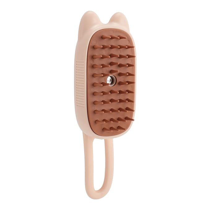 Cat Mist Brush Multifunctional One Click Spray Shedding Bath Brush Pet Steam Brush for Cats Grooming (Beige)