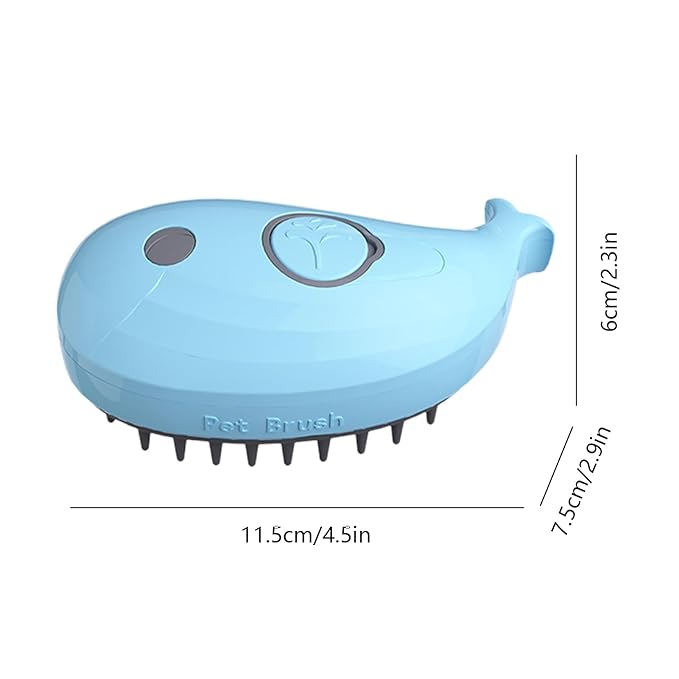 Cat Steam Brush, Cute Whale Shape Hair Brush Cat Dog Pet Brush Massager Steam, Cat Grooming Brush, Pet Comb Massage Brush, Rechargeable Cat Hair Brush, Flyaway Hair Prevention Cat Grooming Brush (A)