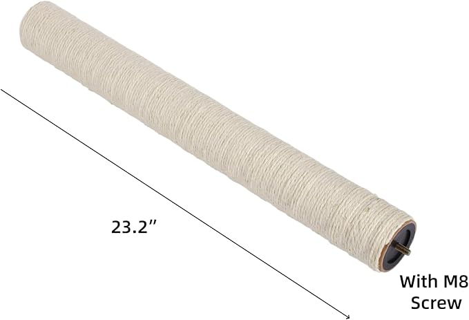 SHENGOCASE Cat Tree Tower Replacement Post with Built in M8 Screw, 23.2 Inch Length, 3 inch Diameter, 2-Pack