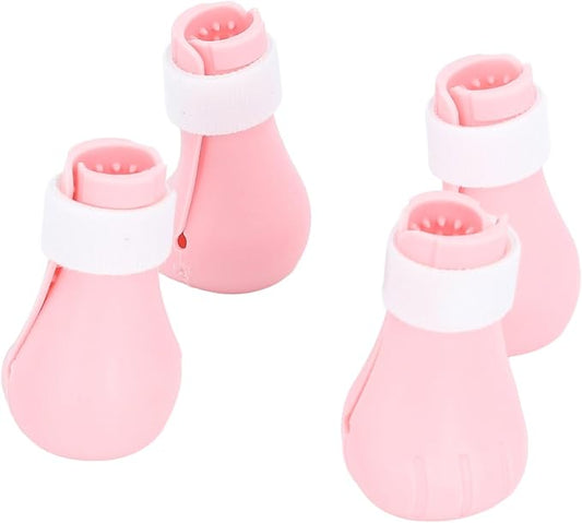 Cat Grooming Boots, Prevent Biting Adjustable Cat Covers for Injection for Bathing (Pink)