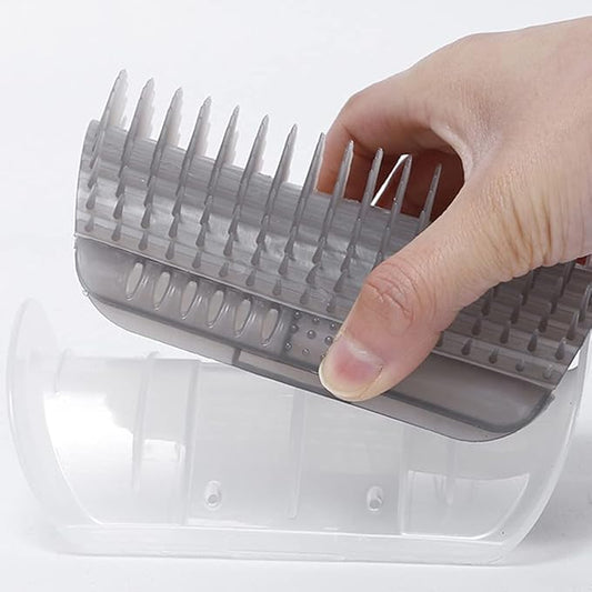 Magik Pet Cat Self Groomer Brush Wall Corner Mount Grooming Massage Comb Toy Catnip (1 Pack, Gray)