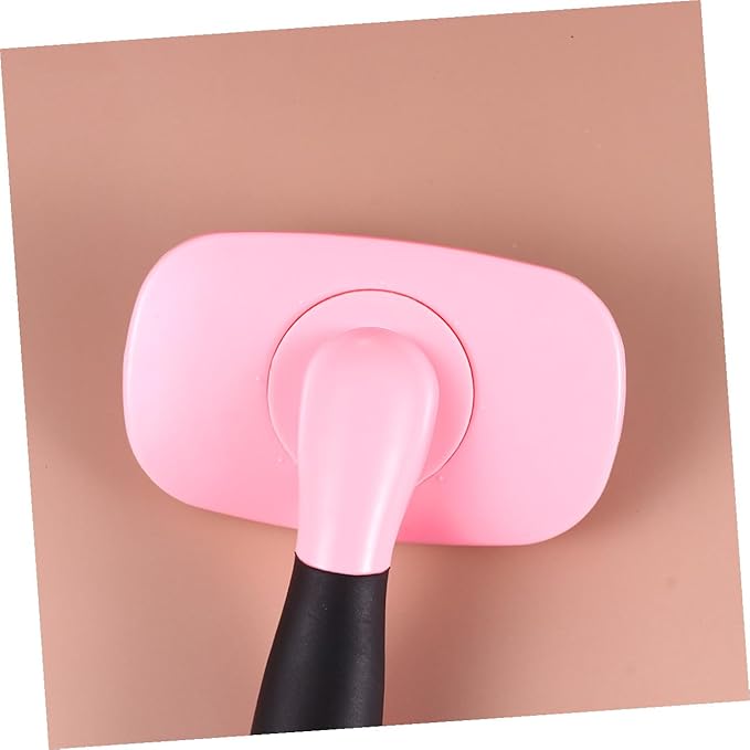FRCOLOR Rotatable Pet Grooming Comb with Soothing Massage Bristles for Dogs and Cats Large Pink Cleaning Tool with Ergonomic Grip Removes Tangles Loose Hair Dander and Knots