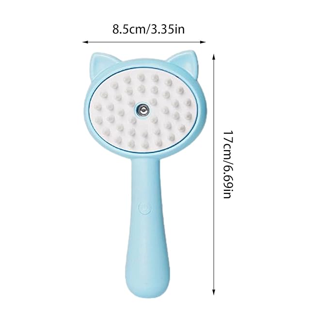 Steam Brush For Cats, 2 in 1 Electric Grooming Brush with Steam, Cat Brushes For Indoor Cats, Multifunctional Pet Hair Cleaning Brush, Rechargeable Massage Grooming Comb for Cat, Kitten, Puppies (A)