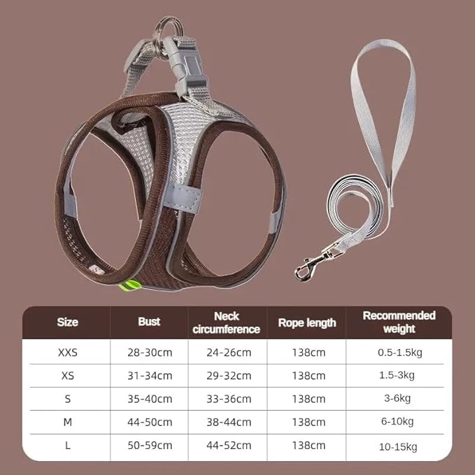 Cats Dog Accessories Small Dog Collar Safety Vest Pet Chest Rope Dogs Cover Breathable Adjustable Harnesses Supplies Products 113302208876 Ydrue XS 1.5-3 Kg/B