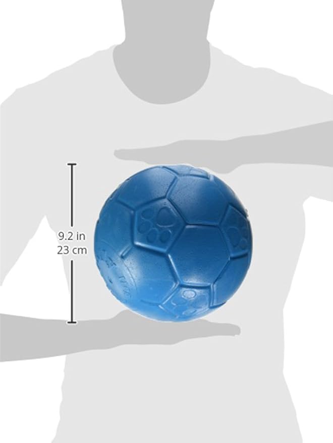 Jolly Pets Large Soccer Ball Floating-Bouncing Dog Toy, 8 inch Diameter, Ocean Blue