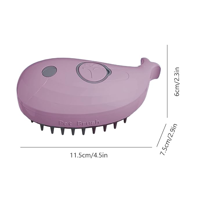 Cat Steam Brush, Cute Whale Shape Hair Brush Cat Dog Pet Brush Massager Steam, Cat Grooming Brush, Pet Comb Massage Brush, Rechargeable Cat Hair Brush, Flyaway Hair Prevention Cat Grooming Brush (B)