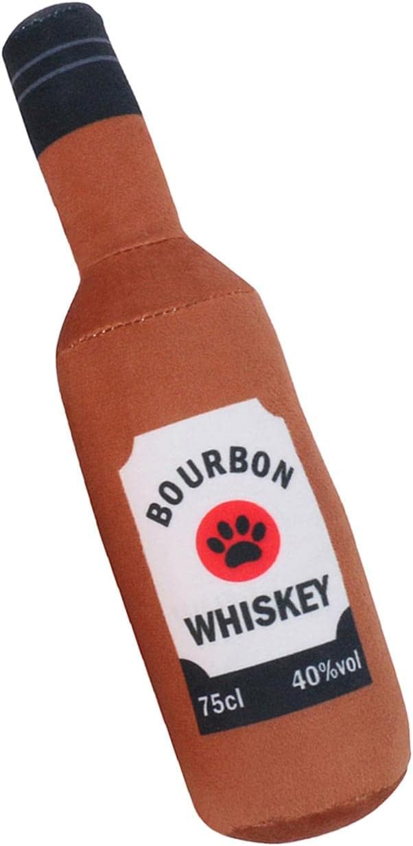 Dog Squeaky Toy Novelty Bottle Shaped Soft Dog Toys Squeaker Sound Pet ing Toys for Aggressive ers Pets Supplies, Coffee