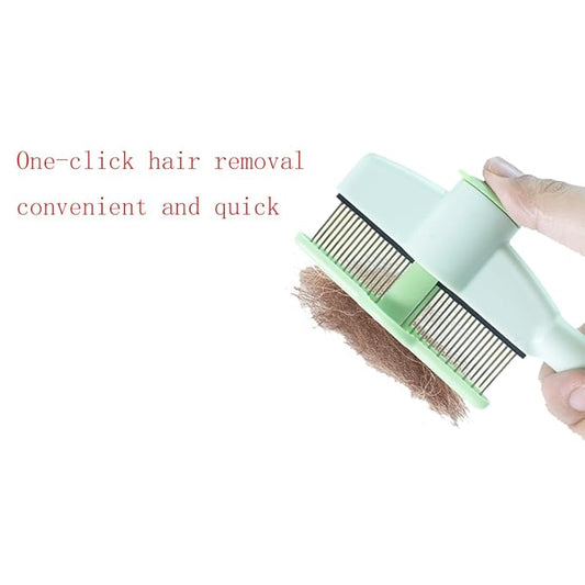 Cat Comb - Cat Grooming Comb, Shedding Hair Brush,Cat Brush With Release Button,For Cats Dogs Easy Grip Handle That Ensures Comfort And Control