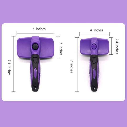 Self Cleaning Shedding Cat Brush - Skin Friendly Hair Removal And Grooming Tool Suitable For Cats And Dogs, Pet Hair Removal Tool Suitable For Shedding & Haired Pets(Blue,Small)