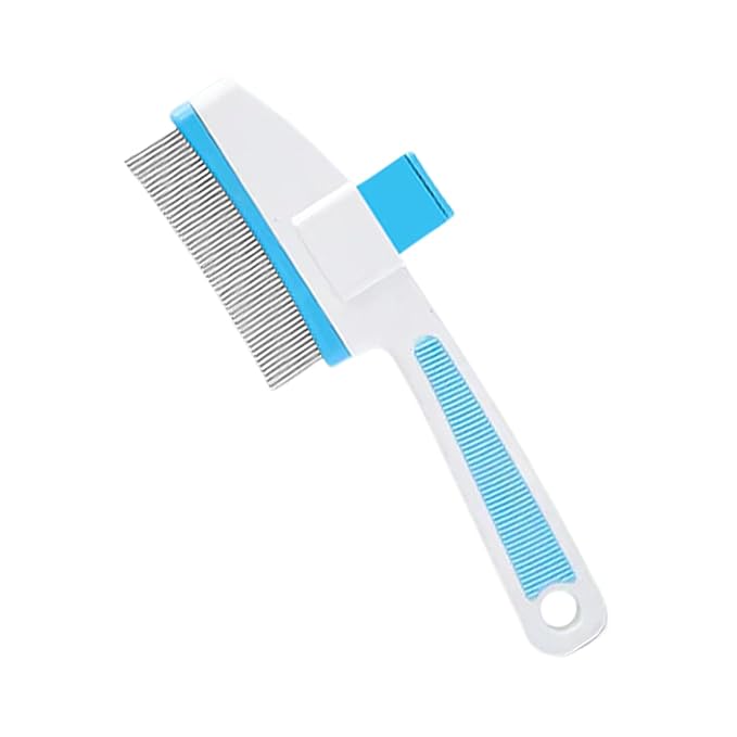 Cat Hair Brush for Dogs and Cats, Dog Grooming Supplies with Easy Release Button, Puppy Flea Cleaning Comb for Bathing Long and Short Hair Pets, Indoor Outdoor Removal, Soft Gentle Grooming Tool