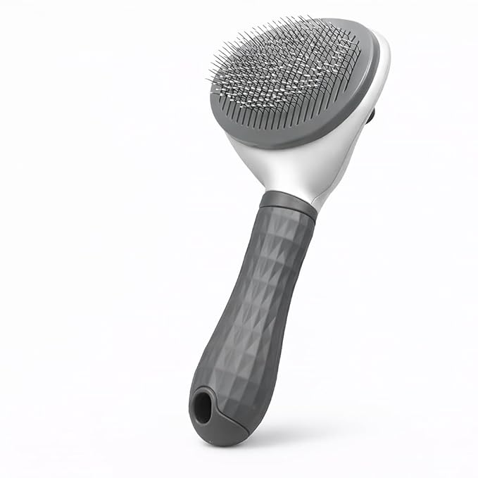 Cat Brush for Shedding, Self Cleaning Slicker Brush for Long Haired Cats, Deshedding Grooming Tool for Indoor Cats with Easy Release Button System