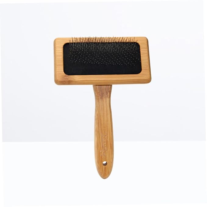 BESPORTBLE Needle Comb Bamboo Wood Pet Grooming Comb Ergonomic Handle Pet Hair Remover Lint Brush Dog Cat Grooming Tool