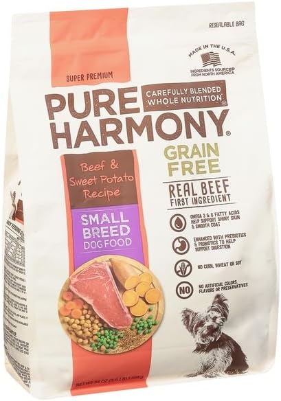 Pure Harmony, Small Breed Super Premium Beef & Sweet Potato Recipe Dog Food, 56 Ounce