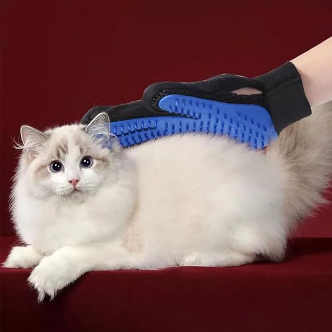Pet Grooming Glove – Dog and Cat Hair Remover, Deshedding Cleaning Glove with Massage Brush, Pet Grooming Supplies