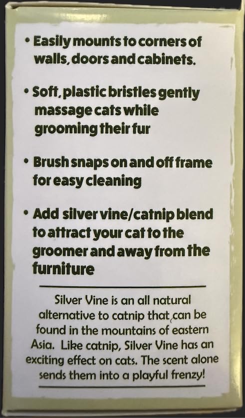 2 Pack Softer Self Groomer with Catnip Wall Corner Massage Comb Scratcher Grooming Brush Tool for Long & Short Fur Kitten Cats Dogs (Gray)