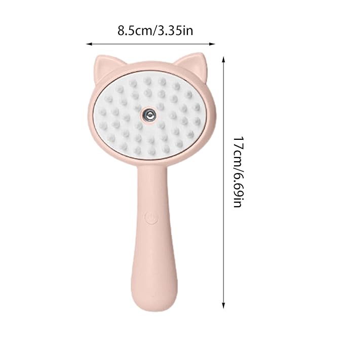 Steamy Cat Brush, 2 in 1 Electric Grooming Brush with Steam, Cat Brushes For Indoor Cats, Multifunctional Pet Hair Cleaning Brush, Rechargeable Massage Grooming Comb for Cat, Kitten, Puppies (B)