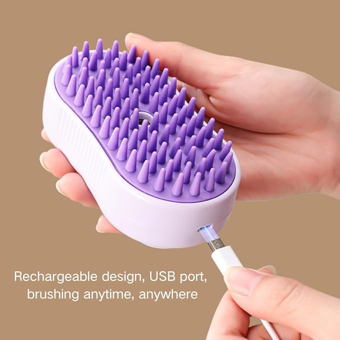 Cat Steam Brush, Cat Spray Comb, Pet Massage Shedding Brush, Rechargeable Silicone Steam Hair Brush, Multi-functional Cat And Dog Hair Brush,Cat Hair Steam Brush