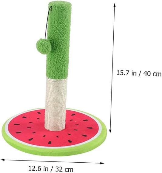 Beaupretty Cat Scratching Post and Climbing with Sisal Material Watermelon Design Interactive Cat Activity and Kittens for Claw Grinding and Self Grooming